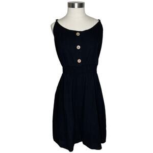 Shein Curve Tank Dress Black Size 2XL 100% Cotton Adjustable Straps